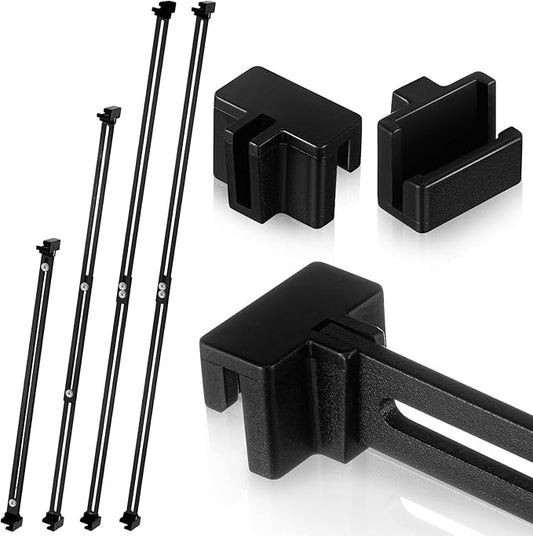 12 Pcs Metal Adjustable File Cabinet Rails Set Include 8 Hanging File Rail Clips 4 Cabinet Dividers Bars Suitable for Cabinets with Drawer Thickness Less Than 1/8 Inch(Black,18-32.5 Inch)-DeskLoop Office