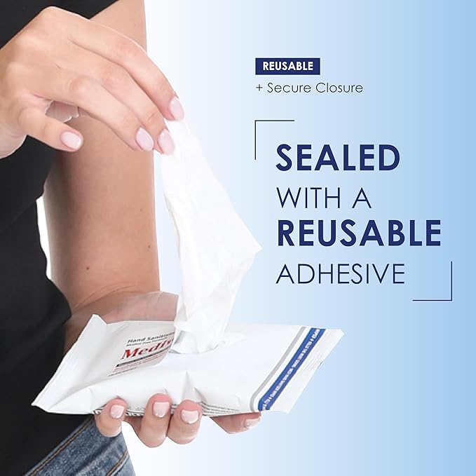 Mediwiper 10 Count Alcohol-Free Sanitizing Wipes Disinfecting Large Unscented Wet Wipes Bulk, Hand Sanitizer (10 Wipes, 100 Wipes (10 * 10))-DeskLoop Office