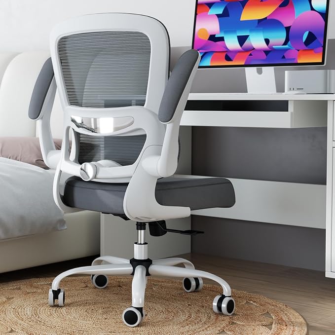 TRALT Office Chair - Ergonomic Desk Chair with Adjustable Lumbar Support, Mesh Computer Chair, Executive Chairs for Home Office Comfortable Lumbar Support (White+Black)-DeskLoop Office