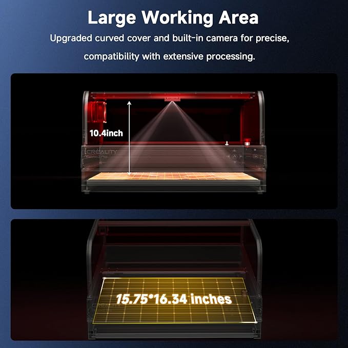 Creality Laser Engraver Enclosed, Falcon2 Pro 60W Output Laser Engraving Machine, 25000mm/min Speed Laser Cutter with Air Assist, Auto Fan, Camera Positioning for Wood and Metal-DeskLoop Office