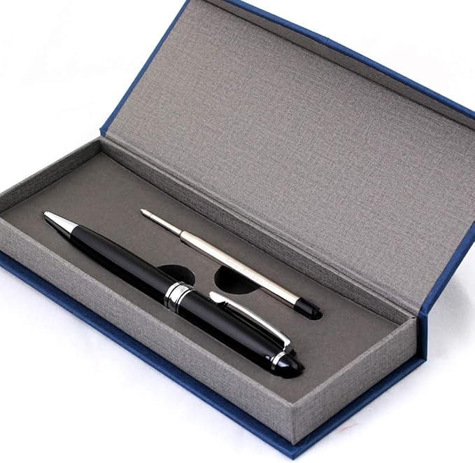 Free Engraving - Personalized Roller Ballpen, Ballpoint pen, Refillable Pens, Retractable Medium Refill Pen Black Ink, Custom Gifts for Men and Women, Classy Gift Box-DeskLoop Office