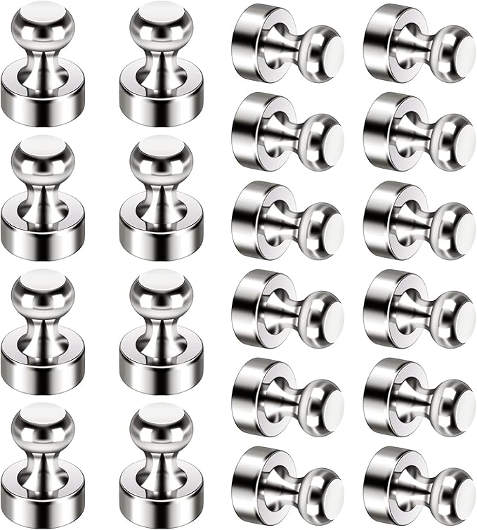 24Pack Strong Fridge Magnets - Small Push Pin Magnets for Whiteboard, Classroom, Office, Refrigerator-DeskLoop Office