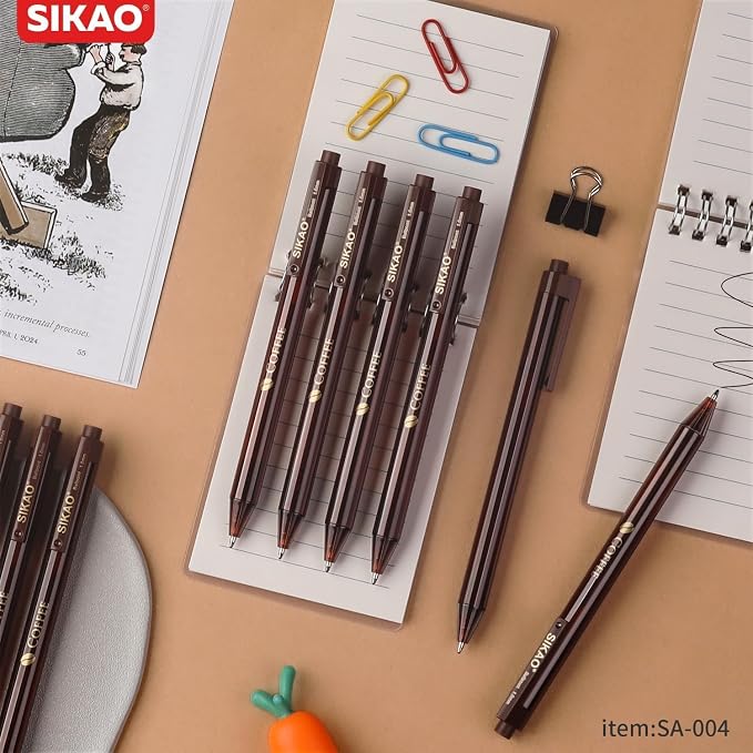 Black Pens Bulk, 60 Pack Retractable Ballpoint Pens “COFFEE” | Black Ink 1.0mm - Image 7