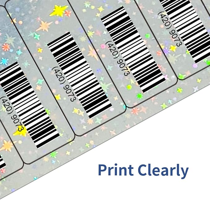 STARLIBOO 1" x 2-5/8" Address Labels- Holographic Color Stickers for Laser/Inkjet Printer mailing Labels 8.5"×11"- Holographic Star-DeskLoop Office