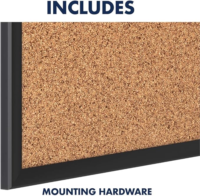 Quartet Cork Board, Bulletin Board, 3' x 2' Corkboard, Black Frame (2303B)-DeskLoop Office