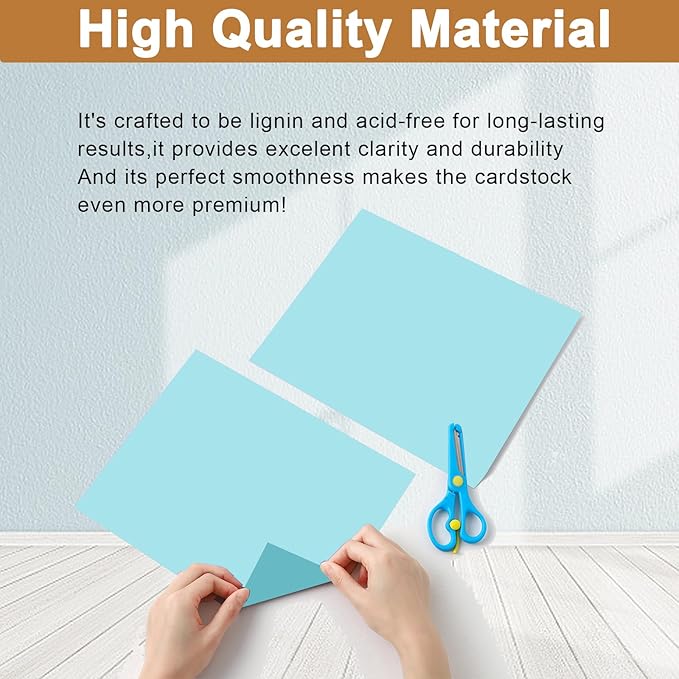 28 Sheets Light Blue Cardstock 8.5 x 11 Scrapbook Paper, 92lb Heavyweight Paper Card Stock for School Crafting, DIY Cards, Wedding Invitations, Certificates-DeskLoop Office