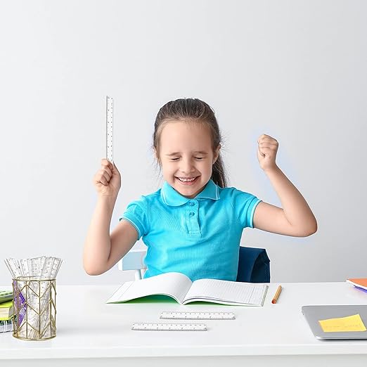 Zonon 500 Pcs 6 Inch Rulers Bulk Clear Plastic Flexible Straight Rulers with Inches and Centimeters First Day of School Gift for Students Back to School Office Supplies-DeskLoop Office