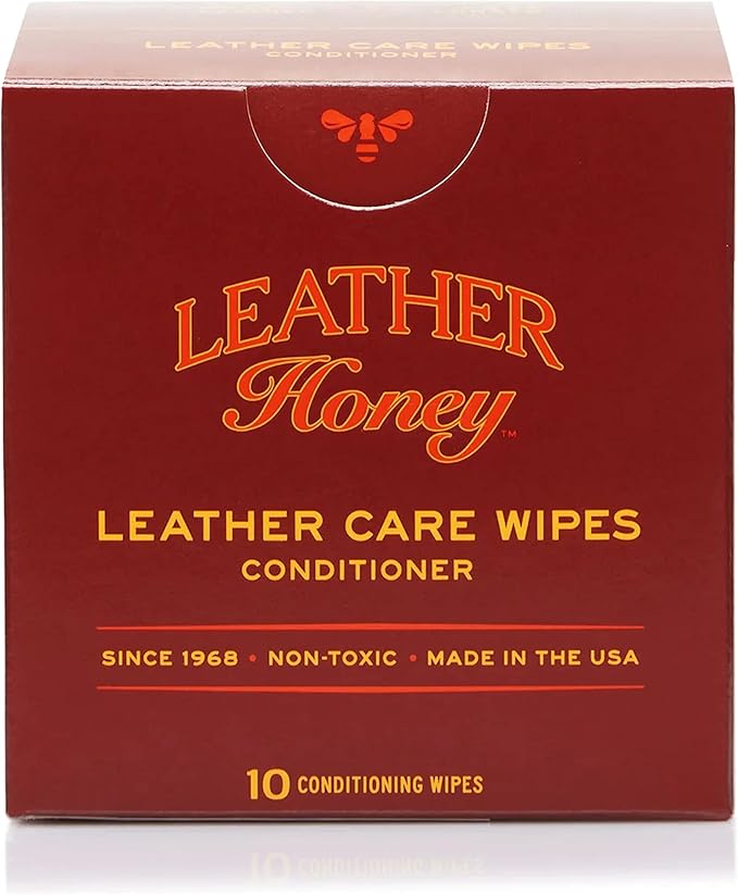 Leather Honey Leather Conditioner Wipes: Restore Leather On-The-Go. Protect & Condition Leather Couches, Car Seats, Purses, Shoes, Bags & Tack. Safe for Any Color. 10 Non-Toxic, Ready-to-Use Wipes-DeskLoop Office