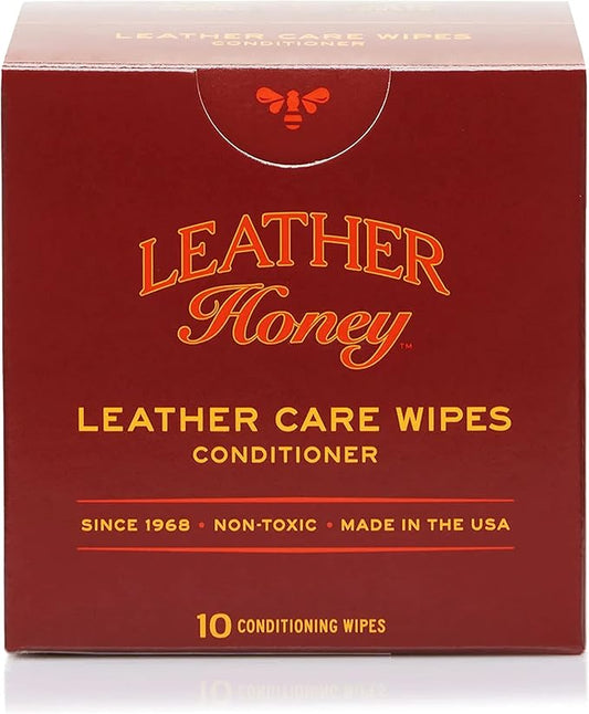 Leather Honey Leather Conditioner Wipes: Restore Leather On-The-Go. Protect & Condition Leather Couches, Car Seats, Purses, Shoes, Bags & Tack. Safe for Any Color. 10 Non-Toxic, Ready-to-Use Wipes-DeskLoop Office