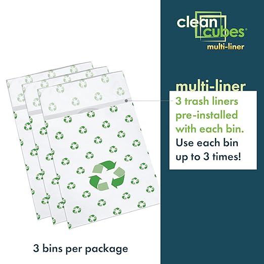 | 30 Gallon Multi-Liner Disposable Trash Cans (3-Pack) - Reusable Garbage and Recycling Bins for Parties, Events, and More (Recycle)-DeskLoop Office