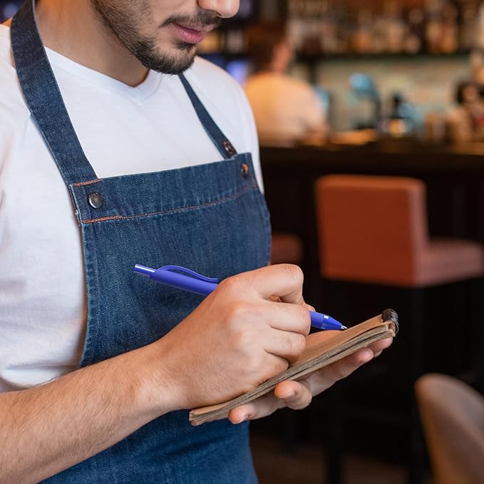 50 Pack Blue Ink Pens - Bulk Pens, 1.0MM Medium Point Ballpoint Pens, Smooth Writing No Bleed Retractable Ball Point Pen (Blue)-DeskLoop Office