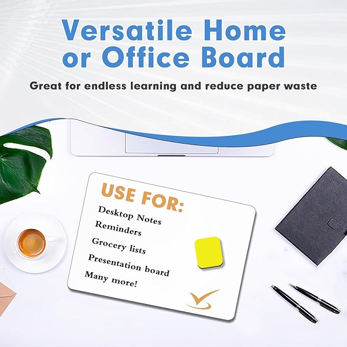 Dry Erase Lapboards, HERKKA 12 Pack Double Sided Small Dry Erase Whiteboards 9 x 12.5 Inch with 12 Erasers, Small Dry Erase Boards for Classroom Teacher Supplies, Personal White Boards for Students-DeskLoop Office