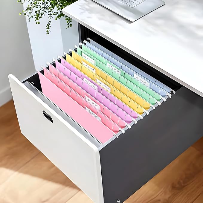 SUNEE 25 Pack Hanging File Folders, Bright Folders, Hanging File Folders Letter Size with 1/5-cut Tabs, Stay Organized for Your Home and Office Bulk File and Documents-DeskLoop Office