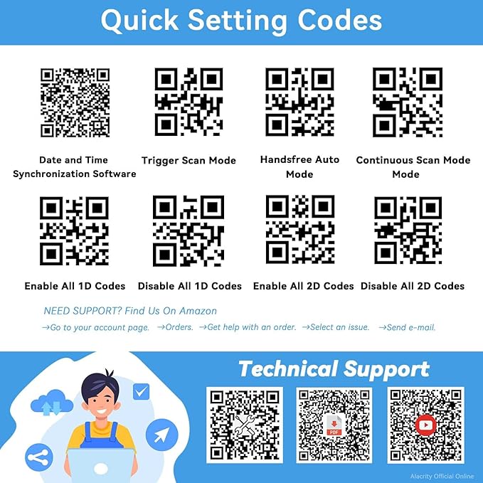 Alacrity Wireless Charging 1D 2D Barcode Scanner, UHF RFID Tags Reader, 2.4Ghz Wireless Bluetooth Wired 3 in 1 Connectivity, for Retail, Logistics, Manufacturing-DeskLoop Office