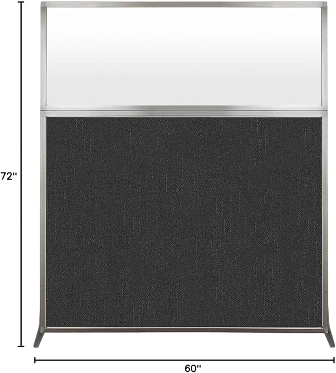 Versare Hush Screen Portable Room Divider | Workstation Wall Divider | Freestanding Privacy Hush Panels | Frosted Windows | Fabric Office Divider Screen | Great for Room Separation-DeskLoop Office