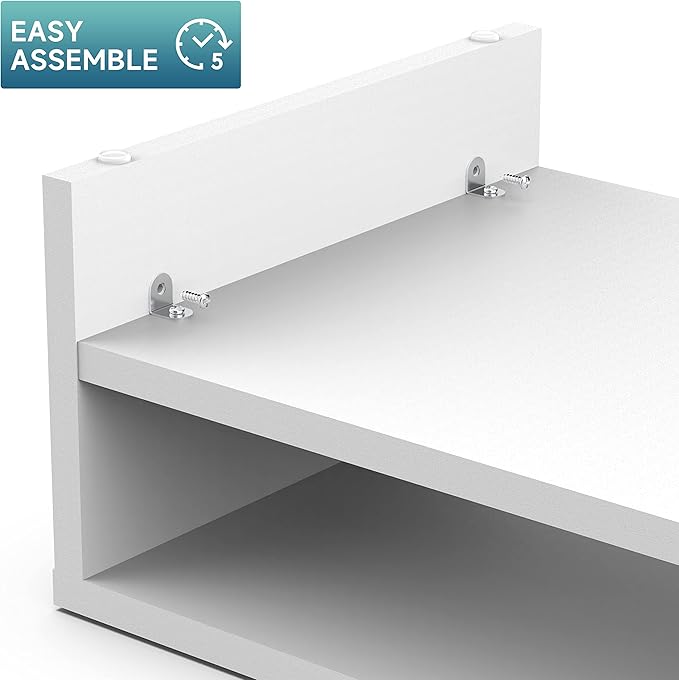 FITUEYES Monitor Stand - 2 Tier Computer Monitor Riser Shelf, Wood Desktop Stand for Laptop Computer Screen, Desk Organization, Office Supplies-DeskLoop Office