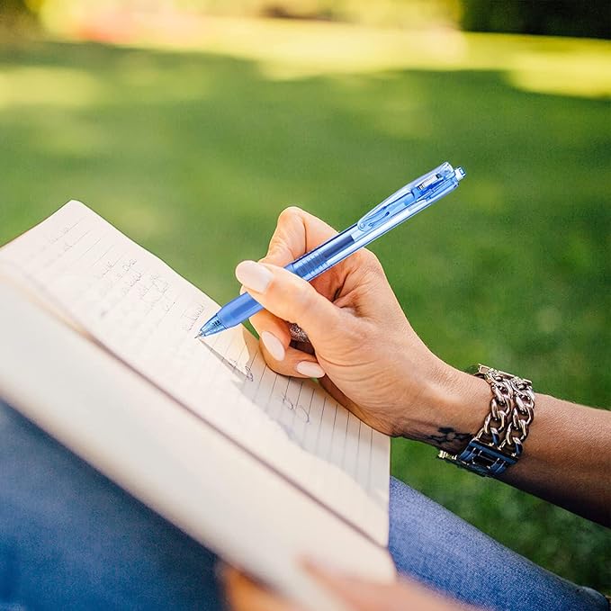 Aozora Blue Gel Pens Fine Point Smooth Writing Pen 40 Pack Retractable Blue Gel Ink Pen with Soft Grip 0.5mm Quick Dry Office School Supplies(20 Pens with 20 Refills)-DeskLoop Office