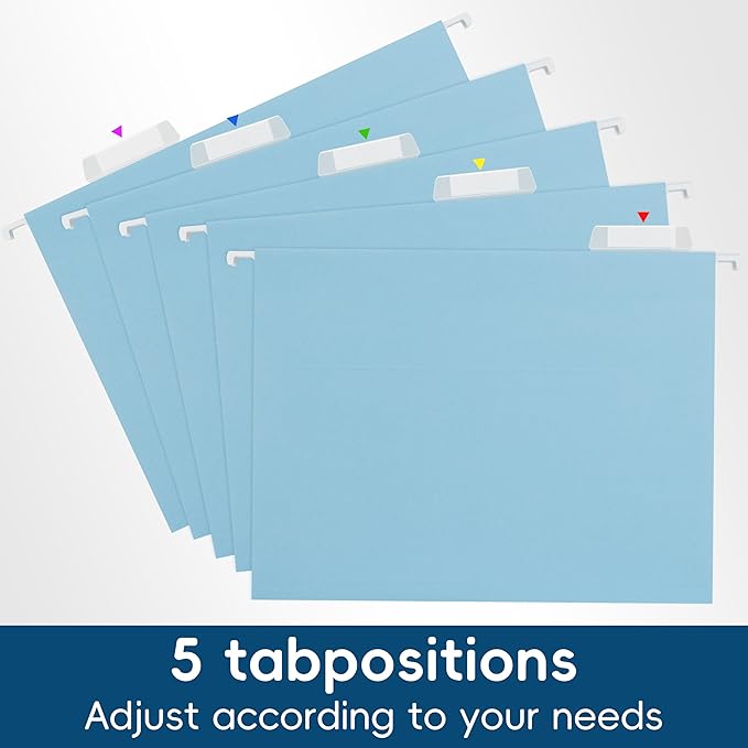 Hanging File Folders, 25 Pack Letter Size File Folders with 1/5-cut Tabs, Office Essentials for Filing Cabinet & Desk Storage-DeskLoop Office