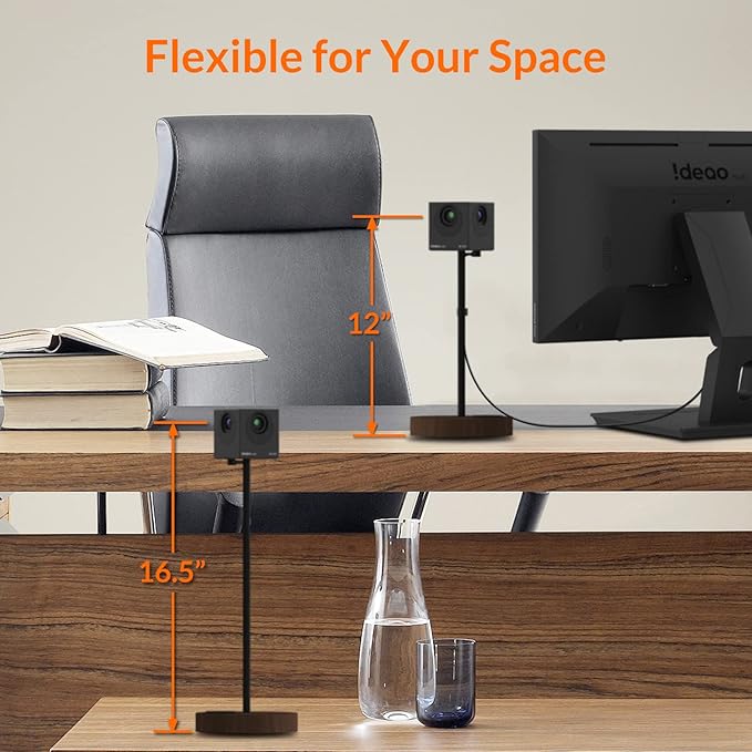 Innex Cube 4K 360 Degree Video Conference Camera with Multiple AI Modes, Dual Omnidirectional Mics, Remote, Plug and Play Conference Room Webcam for Zoom, Microsoft Teams, Open Space, Meeting Room-DeskLoop Office