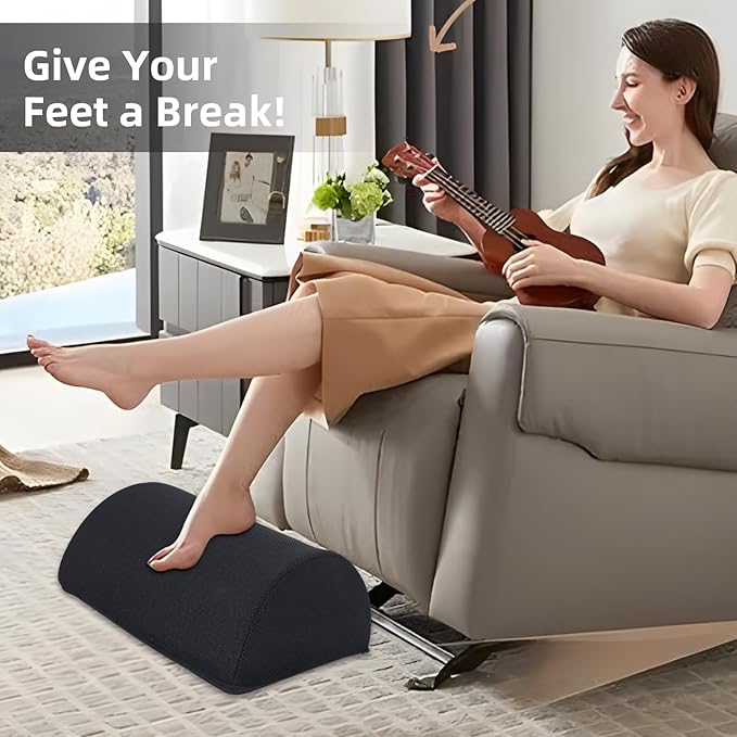 Foot Rest for Under Desk at Work - 3 Positions Height Adjustable Leg Rest for Office or Home Use, Ergonomic Footrest with Detachable Cushion-DeskLoop Office