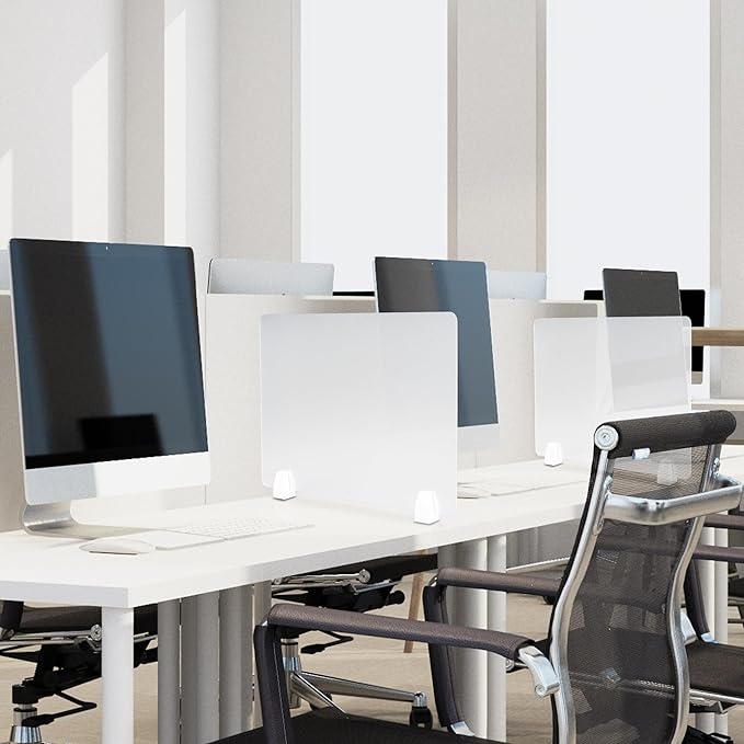 Nisorpa 4PCS Desk Dividers Privacy Desk Panel,Frosted Acrylic Partitions with Clips,Classroom Privacy Shield for Student Desks Protective Noise and Visual Guard for Office,School - 23.6 "L X 15.8 "W-DeskLoop Office