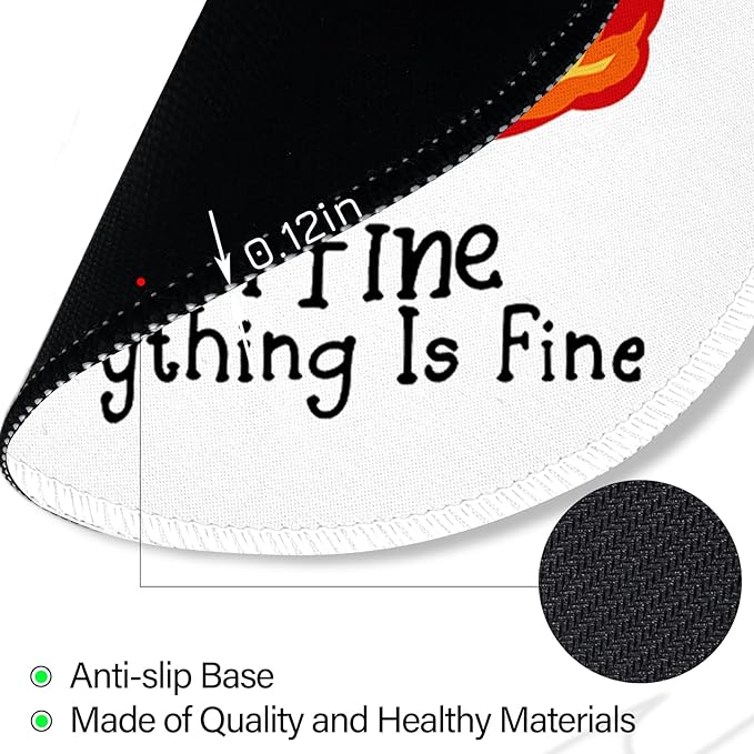 Fire Cat Mouse Pad, Funny Small Round Mouse Pads for Desk, Mini Travel Mousepad for Work Wireless Computer Laptop, Office Desk Accessories, 8.6 x 8.6 inch-DeskLoop Office