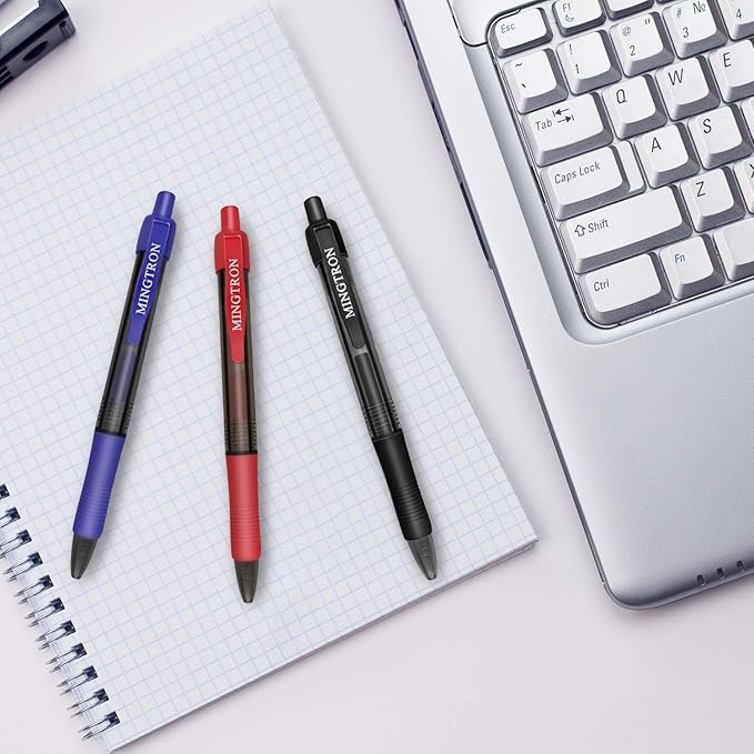 50 Pack Retractable Gel Ink Rollerball Pen, Ink Pen, Red Pen, Pen Set, Ball Pen, Bulk Pens, Journal Notebook Writing Office Supplies Pens, School Supplies, Extra Fine, 0.5MM, Red Ink-DeskLoop Office