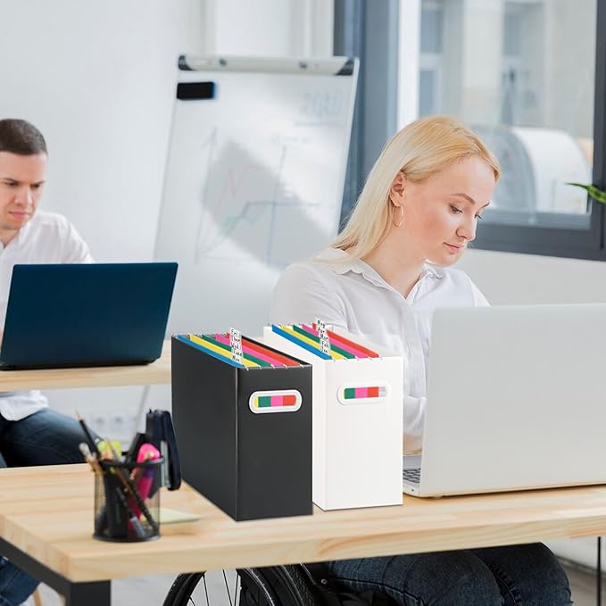 Purple Hanging File Folders,25 Packs Letter Size File Folder,Designed for Bulky Files,Filing Cabinet,1/5 Adjustable Tabs for Office,School,Home-DeskLoop Office