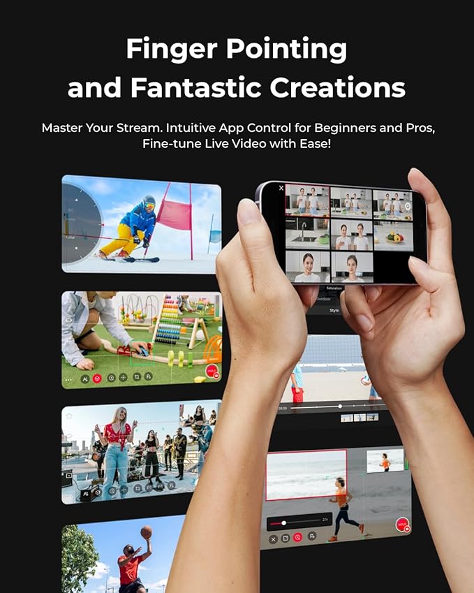 OBSBOT Tail Air NDI Streaming Camera 4K, AI Tracking PTZ Camera with Intelligent APP, Gesture Control, HDMI/USB-C/Wireless Webcam, Video Camera Live Stream for YouTube, Chruch, Worship, Creator, etc.-DeskLoop Office