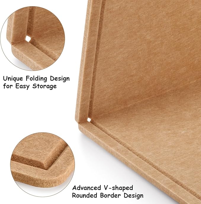 Large Bulletin Board, Foldable 72x48 Inches Cork Board Alternative, Large Felt Board Decorative Pin Board for Wall, Foldable Photo Board Self-Adhesive Vision Board with 36 Pushpins Brown-DeskLoop Office