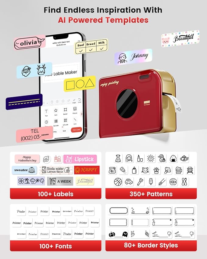 Phomemo A30 Label Maker, Mini Bluetooth Label Printer Thermal Transfer Printing Sticker Printer for Home Office Small Business School Students, Portable Label Maker, Works with Tablet, Phones & PC-DeskLoop Office