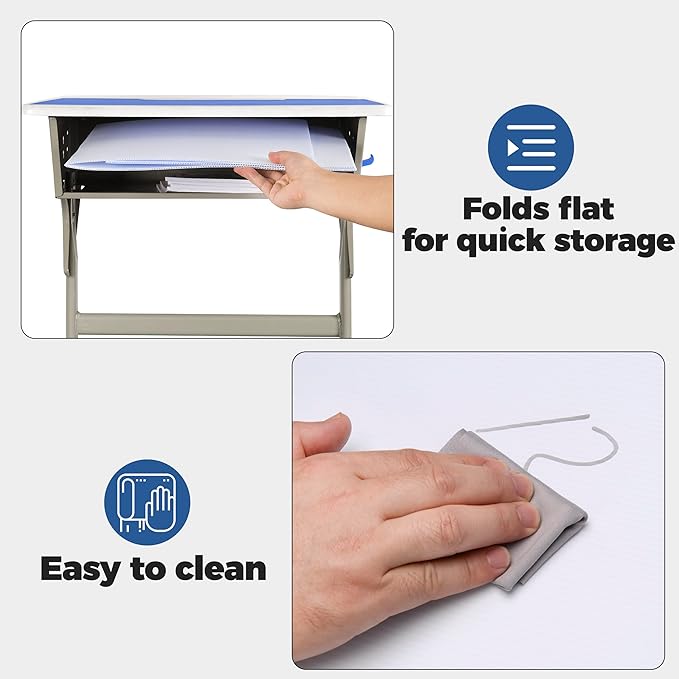 22 Pack Classroom Privacy Shields for Student Desks - Easy to Clean Plastic Sneeze Guard Folder Desk Divider Study Carrel - Classroom Materials for School Teachers - Includes Extra Labels-DeskLoop Office