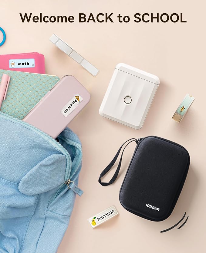 NIIMBOT Label Maker Machine Bluetooth Label Printer for School Home Office Organization, Wireless Mini Labeler D110 Upgraded Version, Label Machine with Label, White-DeskLoop Office