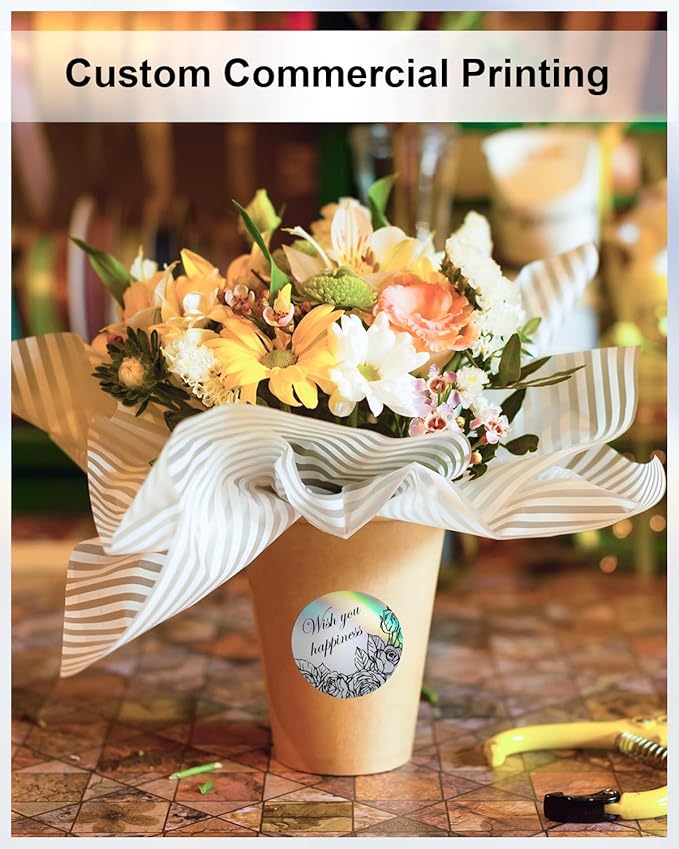 Phomemo 2" inch Round Reflective Thermal Labels, Color Self-Adhesive Stickers Label, Relly Cool Thermal Printer Label for Address, Logo, Shipping, Barcodes, QR Code (400 Labels/Rolls,1 Roll-DeskLoop Office