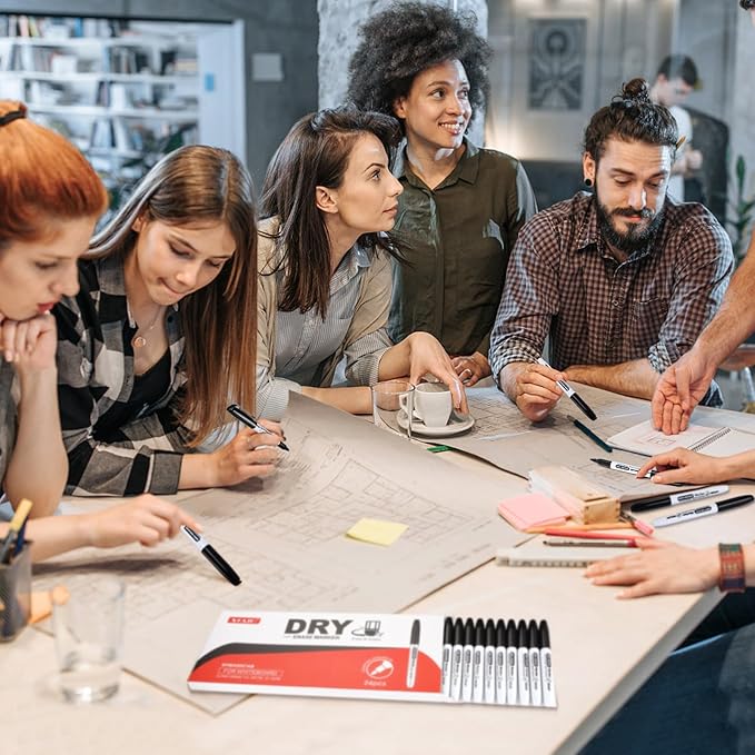 SFAIH Dry Erase Markers Whiteboard Markers - 36 Pack Black Dry Erase Marker Fine Tip For Kids Adults, Dry Erase Markers Bulk No Odor For Office Supplies Classroom Must Haves-DeskLoop Office