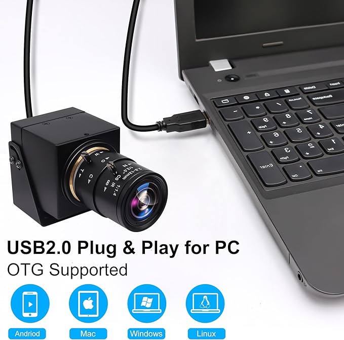 SVPRO 4K Webcam - HDMI/USB Dual Interface, Manual Zoom, 2.8-12mm CS Mount Lens for Close-up, CMOS IMX415 Industrial Camera for Machine Vision-DeskLoop Office