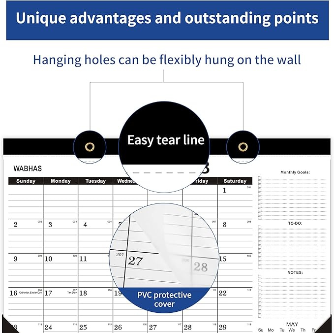 Desk Calendar 2025-2026,April 2025 to September 2026-Calendar 2025-2026 -18 Months,Desk Calendar 2025-2026 with to-do List,Thick Paper,17" x 12" For Planning.-DeskLoop Office