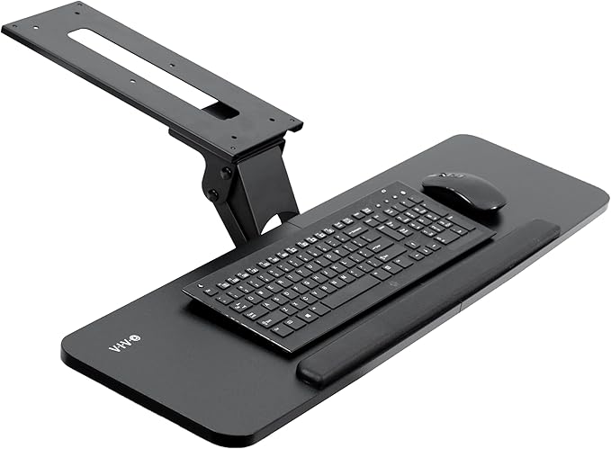 VIVO Adjustable Computer Keyboard and Mouse Platform Tray, 34 x 10 inch Ergonomic Under Table Desk Mount Drawer Underdesk Shelf, Black, MOUNT-KB36B-DeskLoop Office