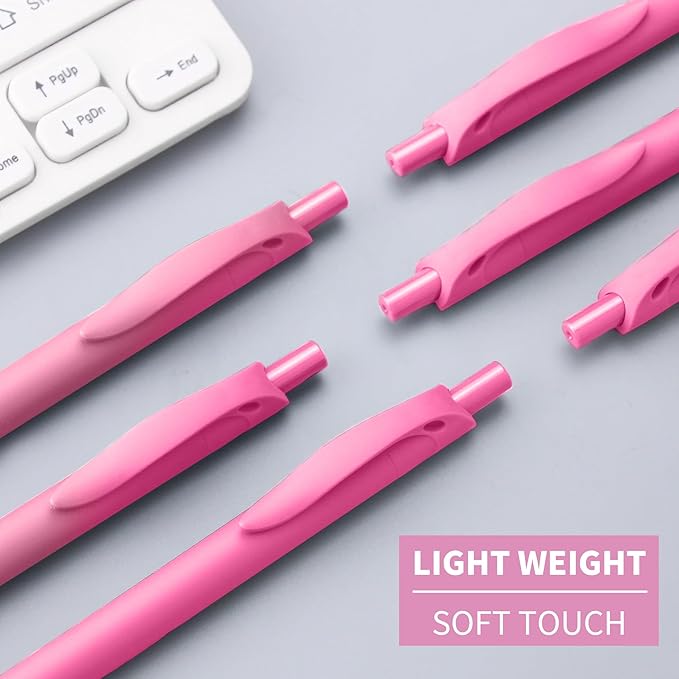 deegtran Pens Bulk, 50 Pack No Bleed Click Pens, Wholesale Retractable Ballpoint Pens, Pen Medium Point, Smooth Ink Pen, 1.0MM Pink Ink-DeskLoop Office