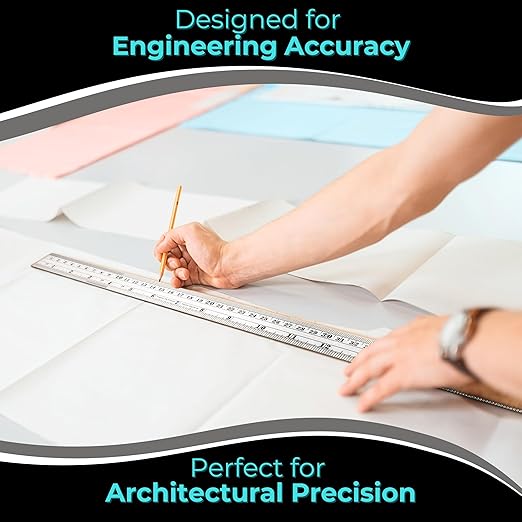 NOKKO Metal Ruler 18 Inch - Pack of 10 - Stainless Steel Ruler Set with Straight Edge Rulers - Precise Metric & Imperial Measurements - Ideal for School, Office, Woodworking & Craft Projects-DeskLoop Office