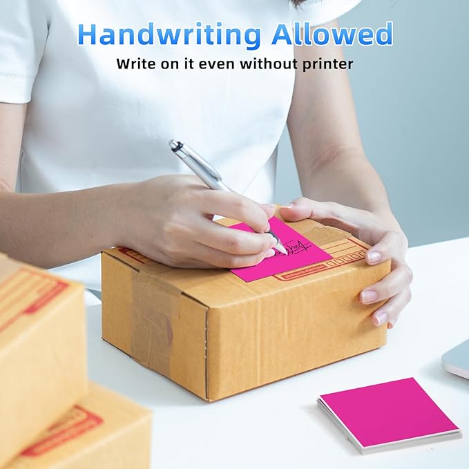 4x6 Thermal Labels, 1 Packs of 500 4x6 Fold Labels Rose Red - Compatible with JADENS, ASprink, Phomemo, Rollo, Zebra, Omezizy and Other Thermal Printers-DeskLoop Office