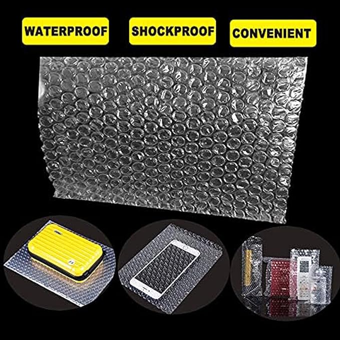 100Pcs 8"x12" Bubble Pouches Wrap Bag for Packaging, Clear Bubble Out Bags Double Wall Cushioning Wrap Pouches for Moving Packaging Storage Fragile China Dishes Electronic Item-DeskLoop Office