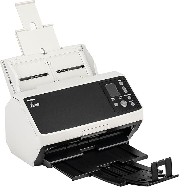 Ricoh fi-8170 Professional High Speed Color Duplex Document Scanner (PA03810-B055) + USB Printer Cable + Network Cable-DeskLoop Office