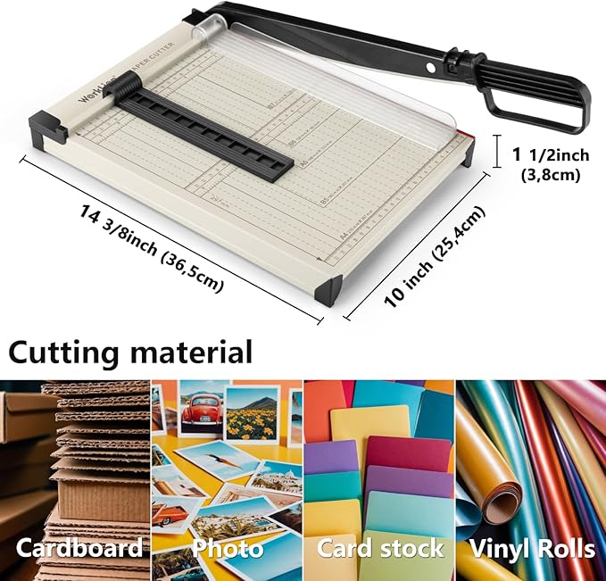 WORKLION Guillotine Paper Cutter A4 – Heavy Duty Paper Trimmer with Safety Guard,15 Sheets Capacity, Precision Guillotine Cutter for Cutting Paper, Card,Photos,Vinyl and More with Ease.-DeskLoop Office