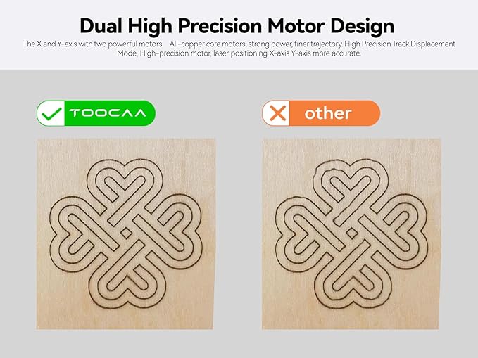 TOOCAA 40W Lazer Engraving Machines with 5 in 1 Rotary Roller Set, Fume Extractor, Smart HD Camera, Air Assist, Honeycomb Panel, Laser Cutter and Engraver Machine for Tumblers Wood Metal Acrylic-DeskLoop Office