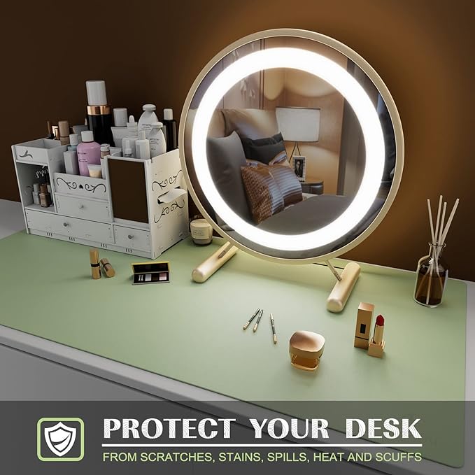 K KNODEL Small Office Leather Desk Mat, Mouse and Keyboard Pad, Computer and - Image 6