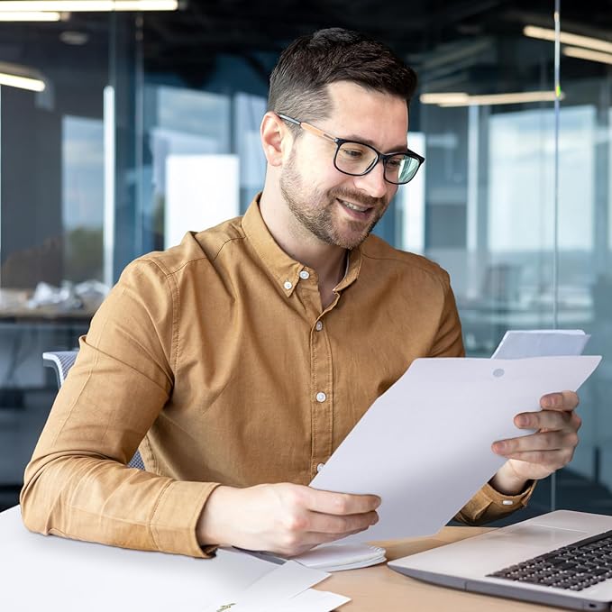 Teling 50 Pcs Manilla Envelopes Clasp Kraft Catalog with Closure for Storing Mailing 28 lb Kraft Envelope Paper for Office Document School Business Home (White,10 * 13)-DeskLoop Office