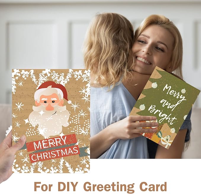 100 Sheets Kraft Paper Brown Cardstock 8.5 x 11, Goefun 80lb Card Stock Printer Paper for Invitations, Menus, Crafts, DIY Cards-DeskLoop Office