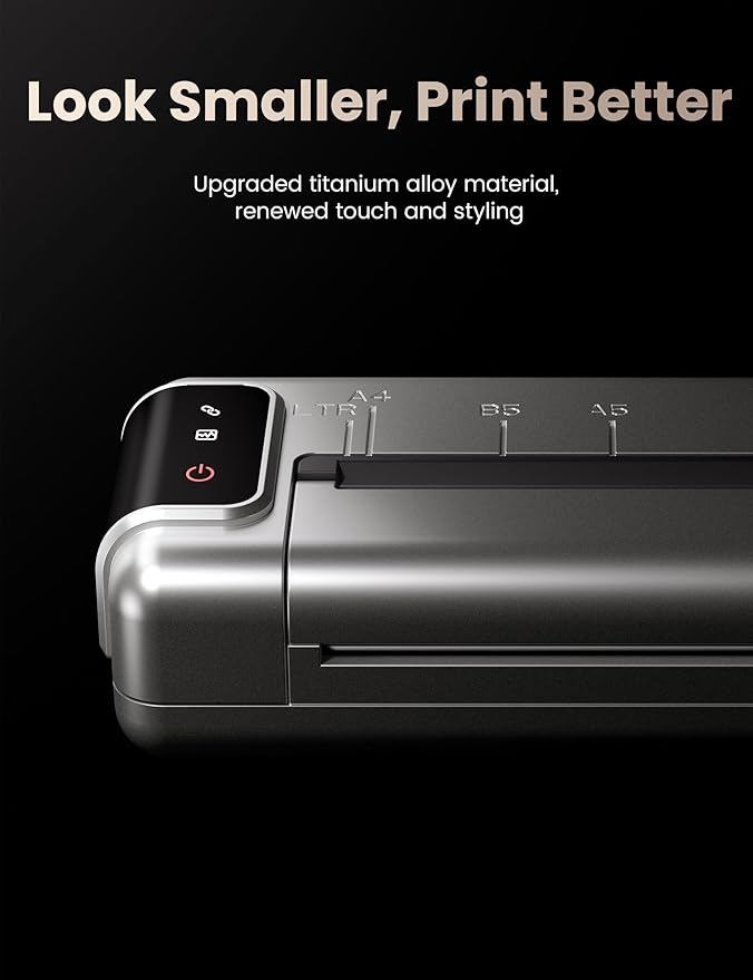 Phomemo Upgraded Q302 Portable Printer, Ultra-High 300dpi Inkless Printer Silent Printing, Wireless Bluetooth Thermal Printer Compatible with Phone & PC, Compact Printers for Business Travel-DeskLoop Office