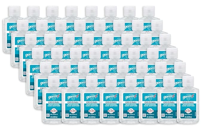 Germ-X Original Hand Sanitizer, Non-Drying Moisturizing Gel with Vitamin E, Instant and No Rinse Formula, Bulk Mini Travel Size for On-The-Go, 2 Fl Oz (Pack of 48)-DeskLoop Office